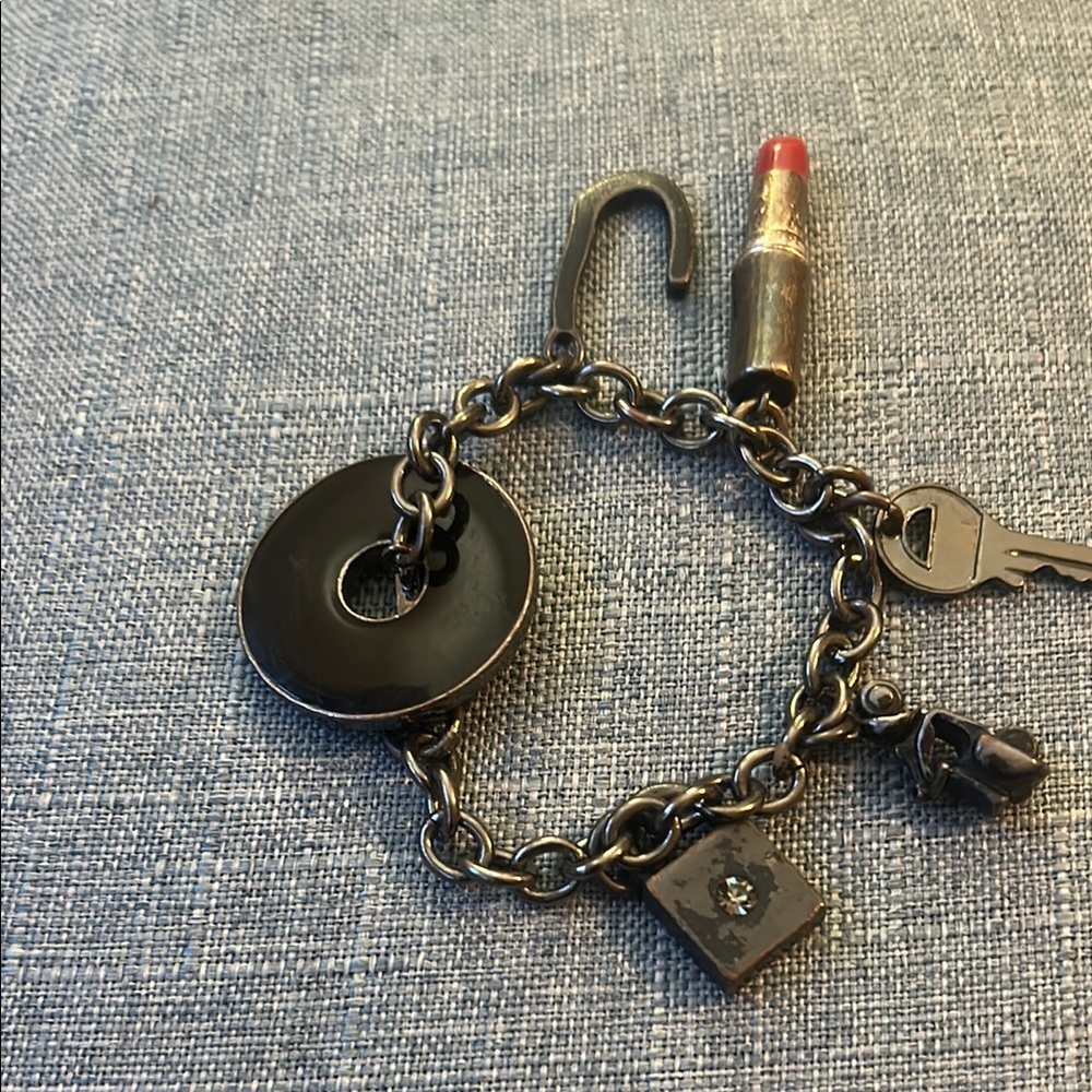 Unique Charm Bracelet with Black Accents
